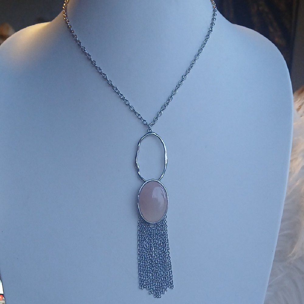 Paparazzi Silver Necklace with Pink Pendant